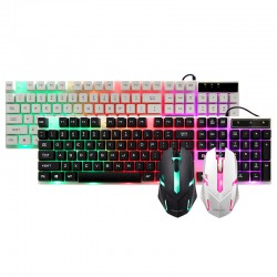 GT300 104 Keys Colorful Backlight USB Wired Gaming Keyboard And 1000DPI LED Gaming Mouse Combo Dazzling Adjustable